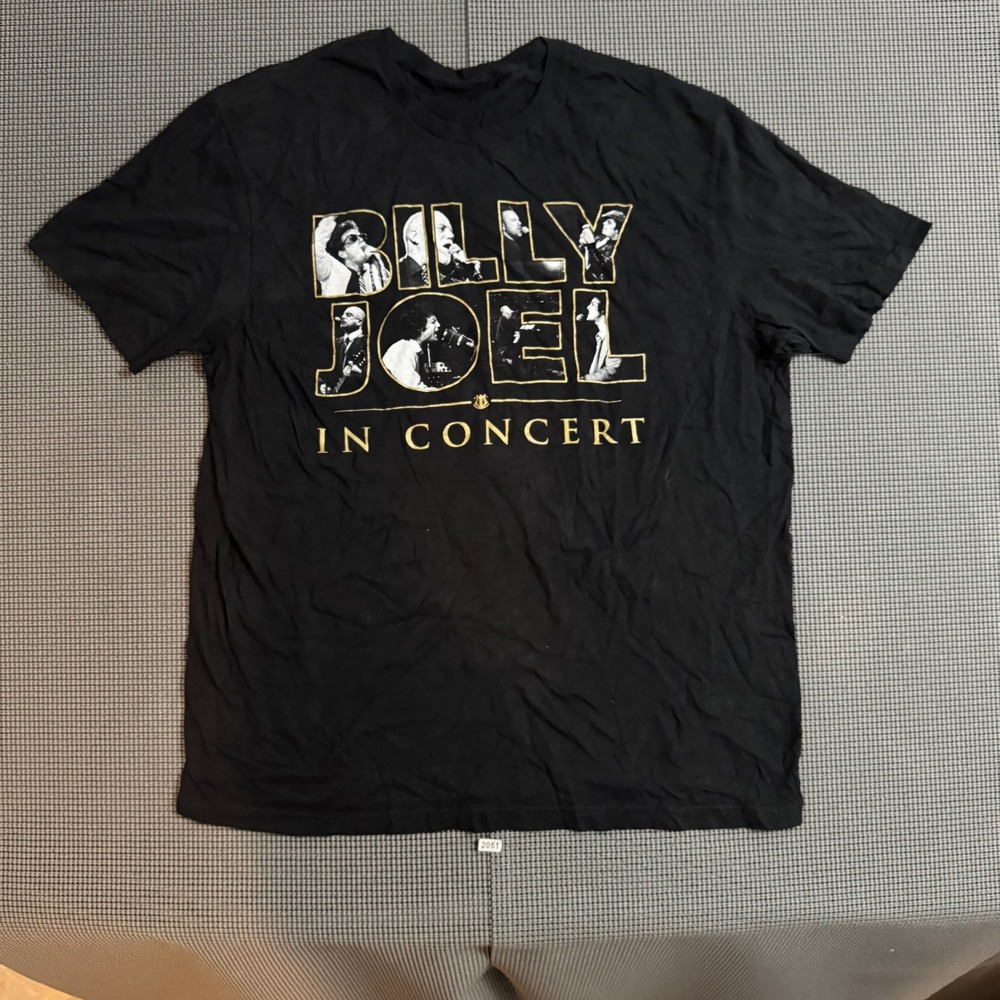 Billy Joel In Concert 2023-2024 Tour T-Shirt Black Gold Graphic Mens Medium